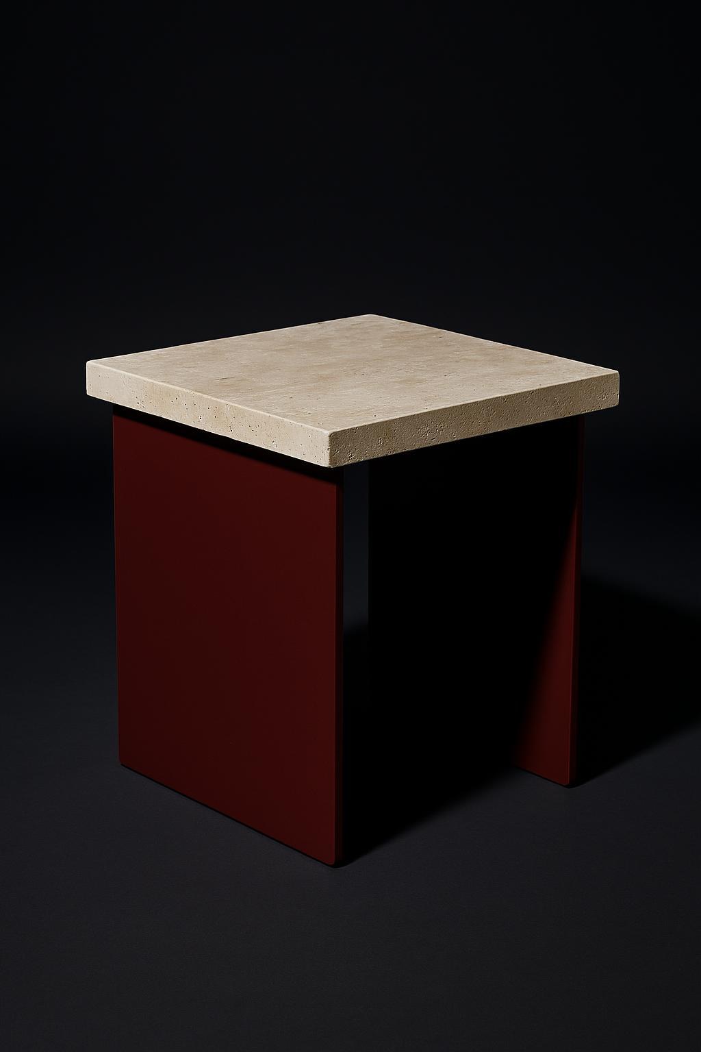 Travertine Side Table